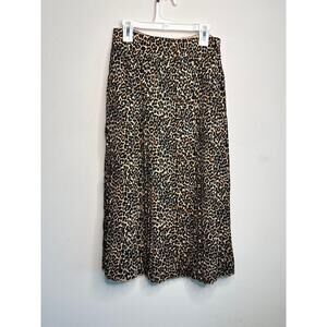 J. Crew pleated animal print skirt 0